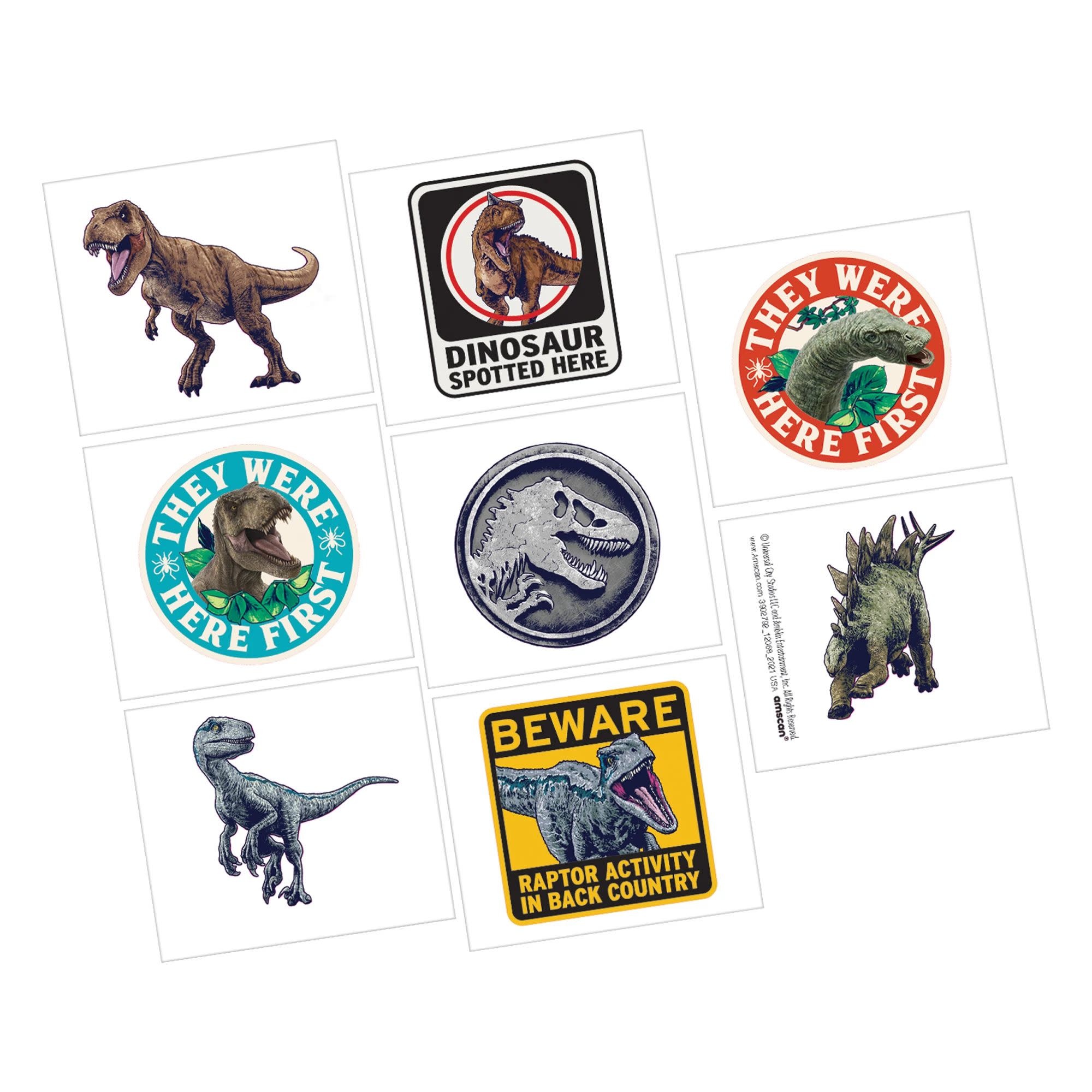 Jurassic World Into The Wild Tattoos - Party Place Depot